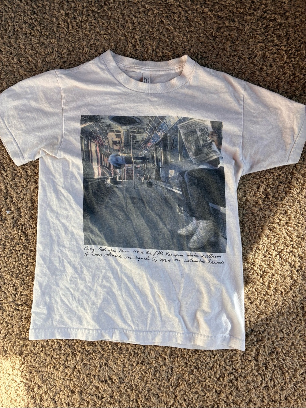White vampire Weekend “Only God Was Above Us” Tour Graphic T-Shirt